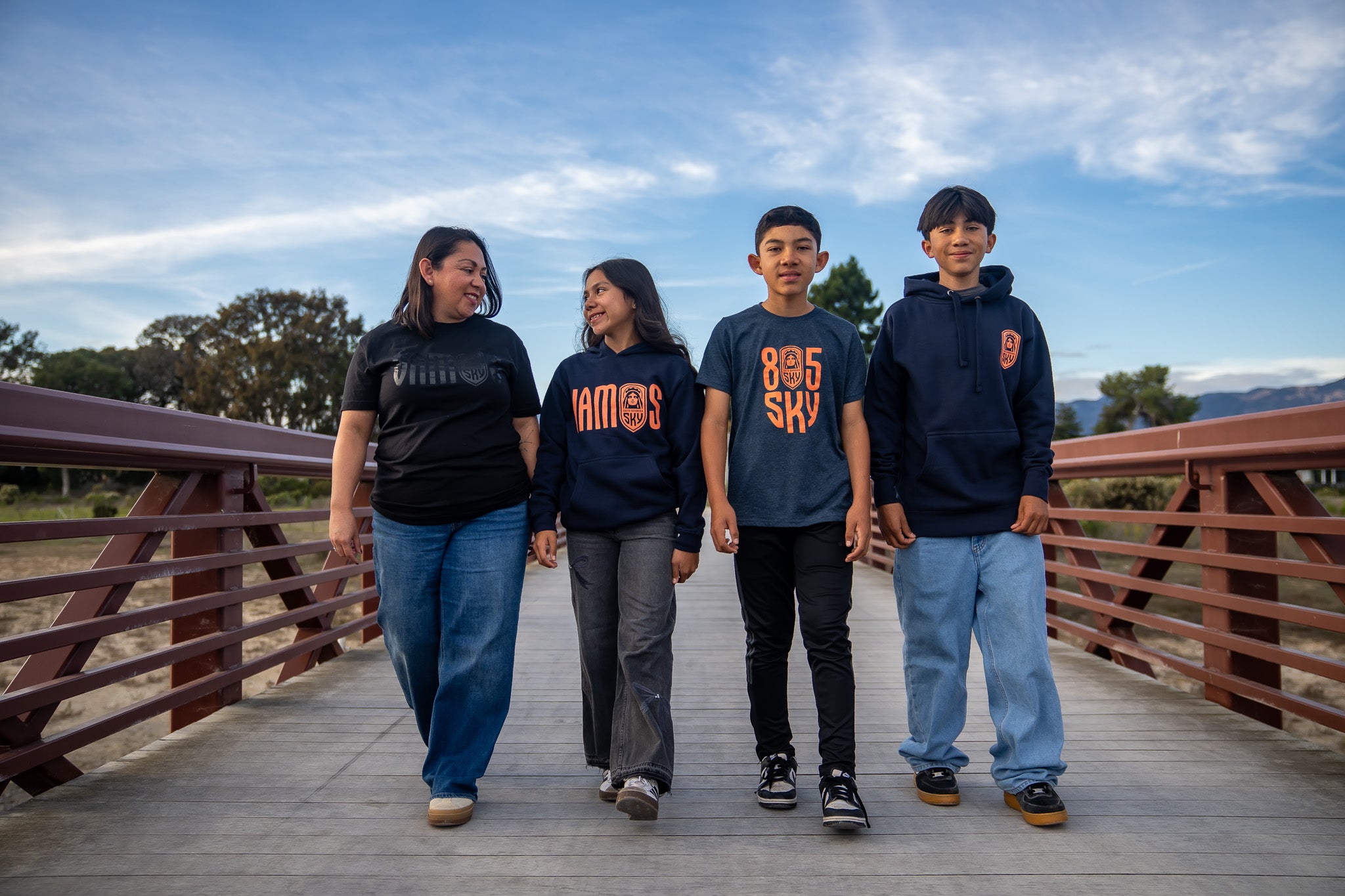 Youth - 805 Sky Tee Shirt - Sky Navy / Terracotta