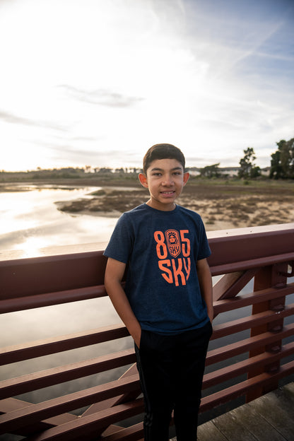 Youth - 805 Sky Tee Shirt - Sky Navy / Terracotta