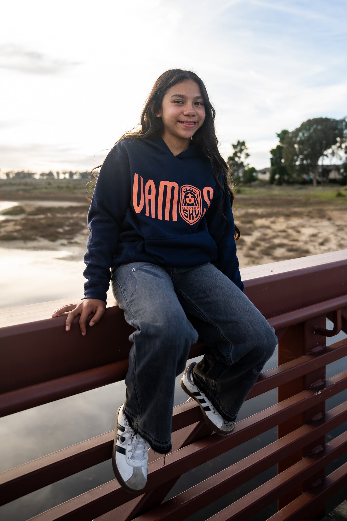 Youth - VAMOS SB SKY FC Hoodie - Sky Navy / Terracotta