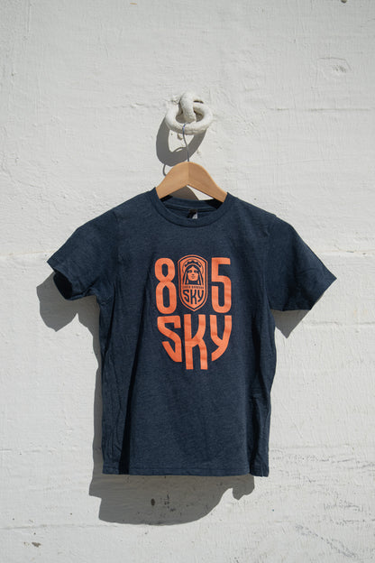 Youth - 805 Sky Tee Shirt - Sky Navy / Terracotta